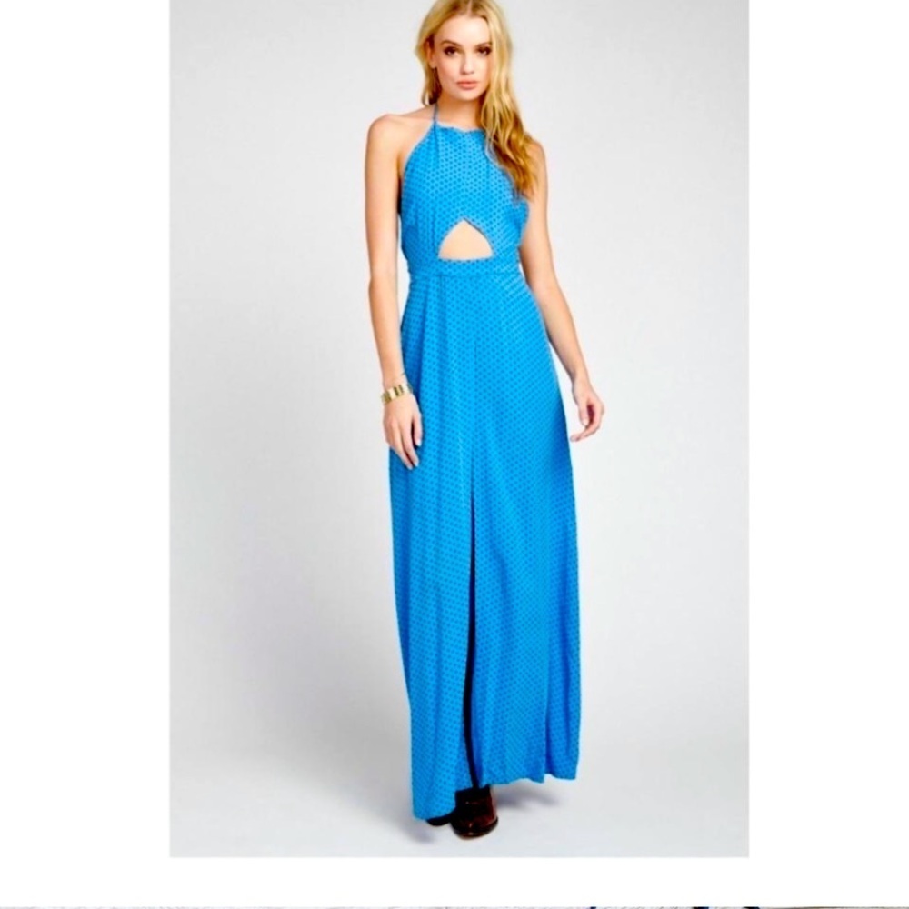 Wildfox Diamond Foulard Dress $150 maxi formal casual party cutout fall clasic